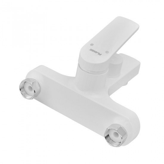 Смеситель для ванны Plamix Lucas-009 EURO SET White с шлангом, лейкой и кронштейном (PM0708) Смеситель для ванны Plamix Lucas-009 EURO SET White с шлангом, лейкой и кронштейном (PM0708)