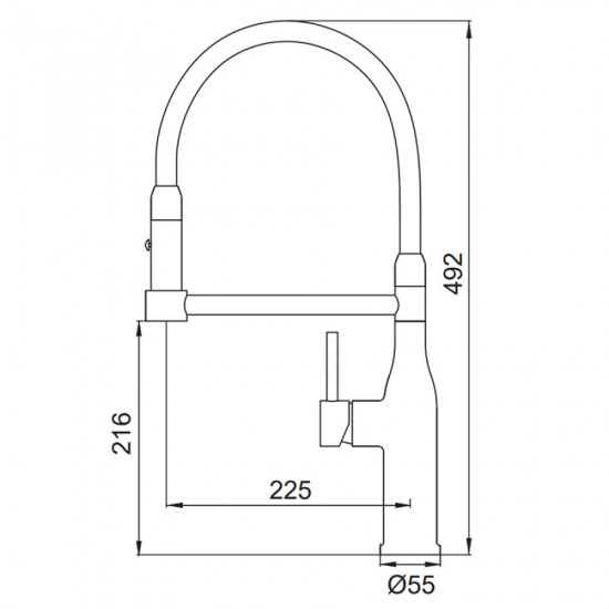 Змішувач для кухні Koer KI-70005-05 з чорним силіконовим виливом (нерж. сталь) (KR5005)