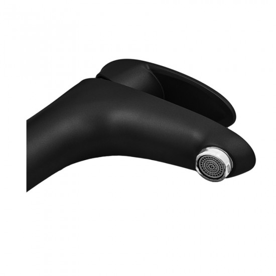 Смеситель для умывальника Plamix Cezar-001 SET Matte black (с подведением) (PM0662)