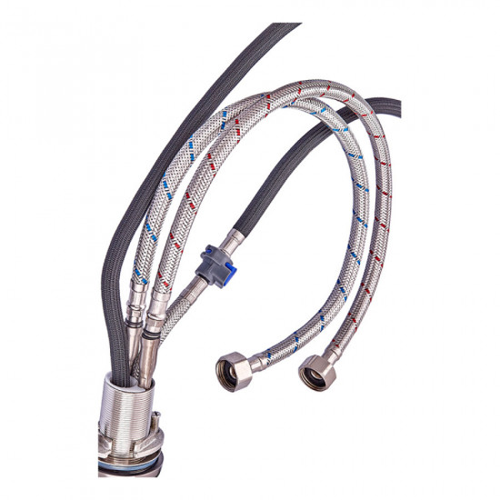 Змішувач для кухні з висувною лійкою Zerix PUL-014 Graphite з нерж. ст. SUS304 (кол. графіт) (ZX503