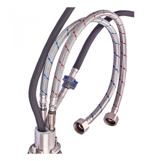 Змішувач для кухні з висувною лійкою Zerix PUL-014 Black з нерж. сталі SUS304 (кол. чорний) (ZX5035