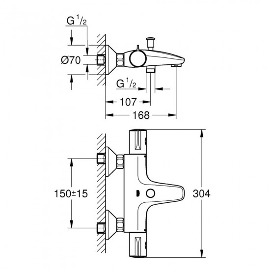 Термостат для ванни Grohe Grohtherm 800 (1022032430)
