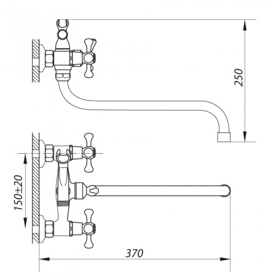 Змішувач для ванни Zerix D3Q 722 (ZX0006) Змішувач для ванни Zerix D3Q 722 (ZX0006)