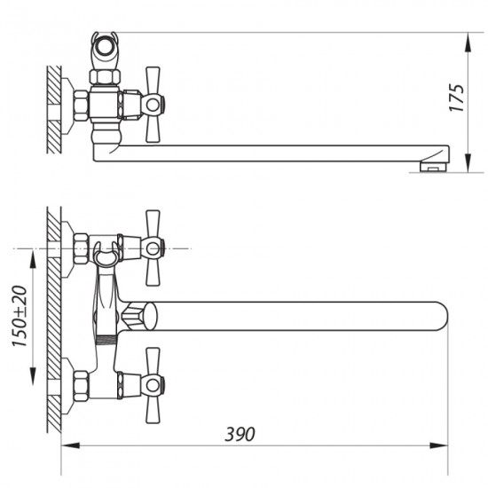 Змішувач для ванни Zerix DMT-B 722 (ZX0410) Змішувач для ванни Zerix DMT-B 722 (ZX0410)