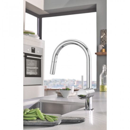 Змішувач для кухні з висувним виливом Grohe Minta (32321002)