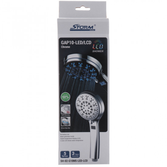Лійка для душу Storm SH-02-G10M5-LED-LCD (ST0003)