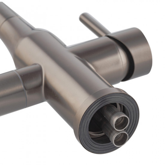 Змішувач для кухні Koer KI-72024-07 з виходом для питної води (нерж. сталь) (KR5013)