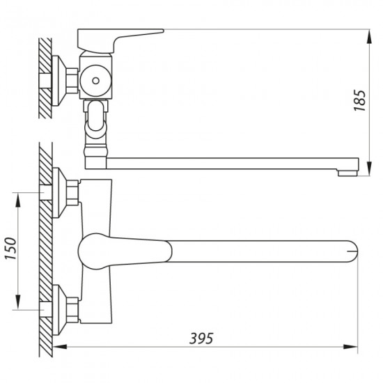 Змішувач для ванни Zerix PUD6 045 (ZX2937)