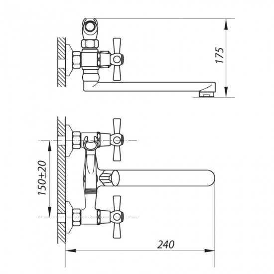 Змішувач для ванни Zerix DMT-3-B 722 (ZX2939) Змішувач для ванни Zerix DMT-3-B 722 (ZX2939)