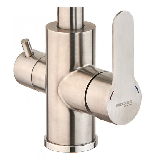 Змішувач для кухні Mixxus DAX-021-G з нерж. сталі SUS304 з вих. для питної води (MI6077)