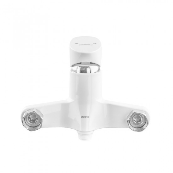 Змішувач для ванни Plamix Cezar-006 EURO SET White (з шлангом, лійкою та кронштейном) (PM0666)
