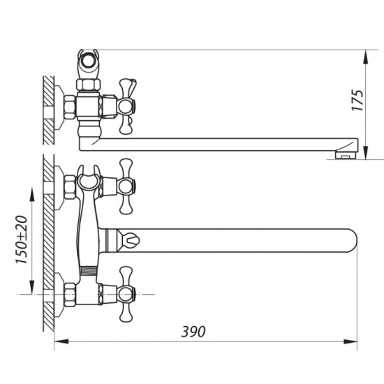 Змішувач для ванни Zerix DFR-B 827 (ZX0186) Змішувач для ванни Zerix DFR-B 827 (ZX0186)