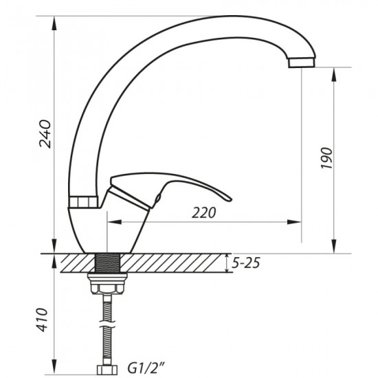 Змішувач для кухні Zerix YUB 279 (ZX0107)