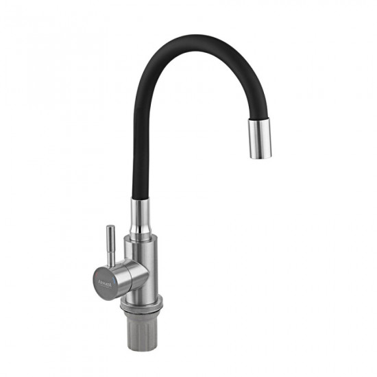 Змішувач для кухні Armata SUS-011 Refl.Black із силіконовим виливом (вилив чорний) (CH6480)