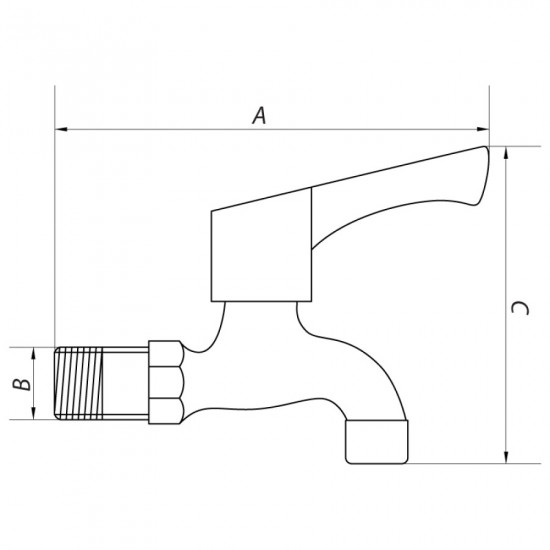 Кран для холодної води 1/2 Mixxus BIB-01 (нерж. сталь) (SS0050)
