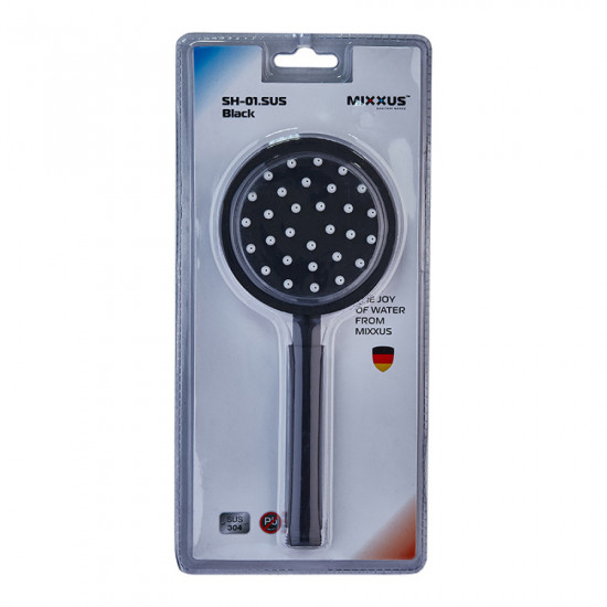 Ручний душ Mixxus SH-01.SUS Black з нерж. сталі (MI6119)