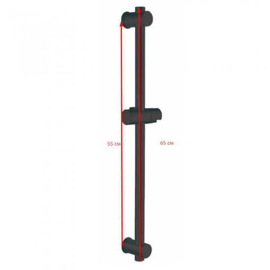 Стійка для душу Zerix BAR-SUS-001 Black з нерж.сталі SUS304 (ZX4939)