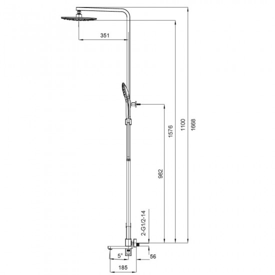 Душова колона із змішувачем Koer KB-56009-05 (Колір чорний) (KR3507)
