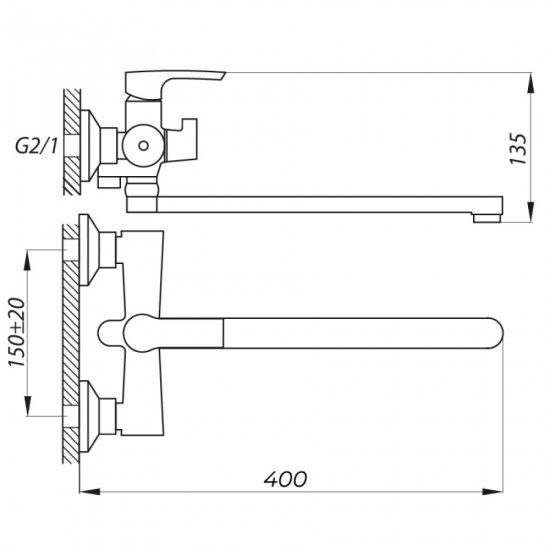 Змішувач для ванни Zerix FAB-7 (ZX3054) Змішувач для ванни Zerix FAB-7 (ZX3054)
