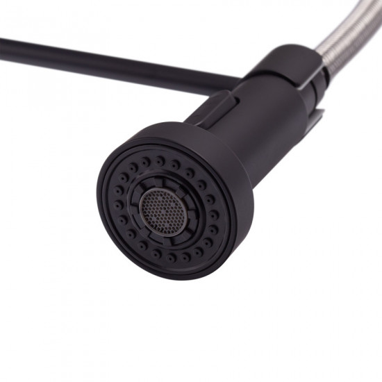 Змішувач для кухні з виливом пружина Mixxus Premium SPRING 017 BLACK (MI6951)