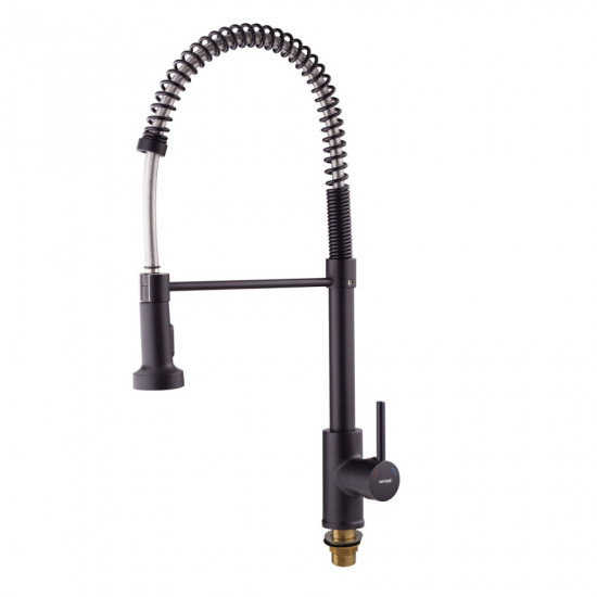 Змішувач для кухні з виливом пружина Mixxus Premium SPRING 017 BLACK (MI6951)