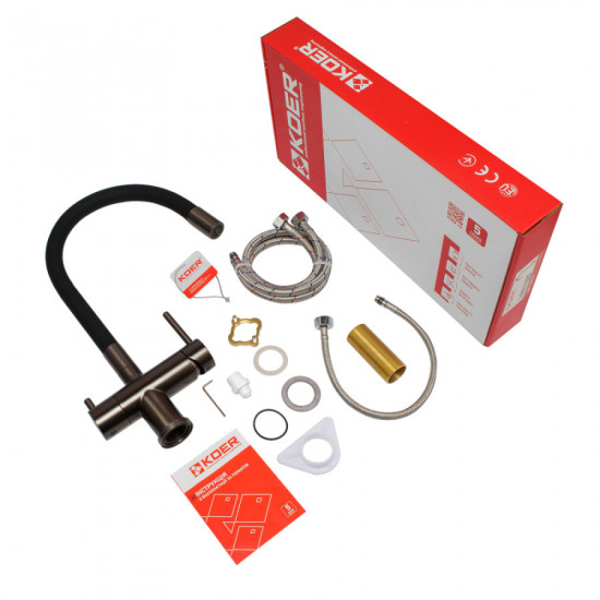 Змішувач для кухні Koer KB-72002-07 з виходом для питної води (KR5003)