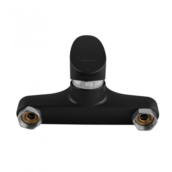 Змішувач для ванни Plamix CEZAR-009 EURO SET Matte black, зі шлангом, лійкою та кронштейном (PM0693