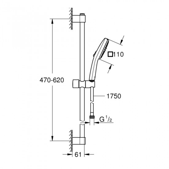 Душовий гарнітур Grohe Tempesta Cube 110 з 2 різ. струмені (26748003)