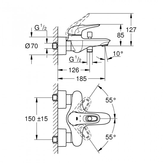 Змішувач для ванни Grohe Eurostyle (33591LS3)