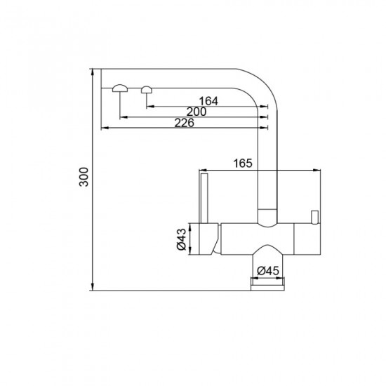 Смеситель для кухни с выходом для питьевой воды KOER KB-72001-07 (KR3393)