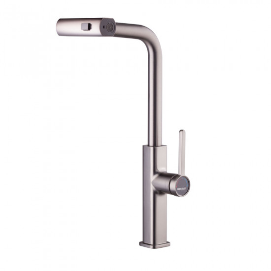 Змішувач для кухні з висувним виливом Mixxus Premium HAMMER 014 GRAPHITE (MI6955)