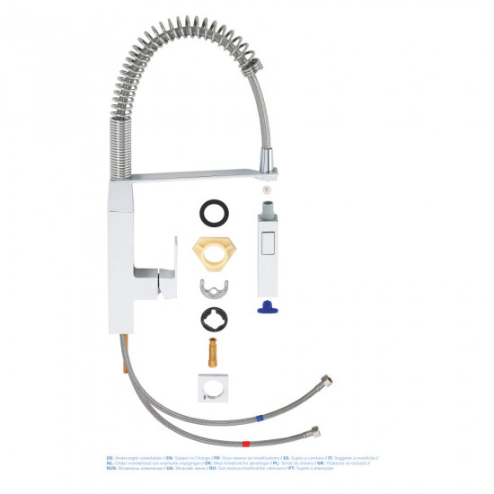 Змішувач для кухні з гнучким виливом Grohe Eurocube (31395000)