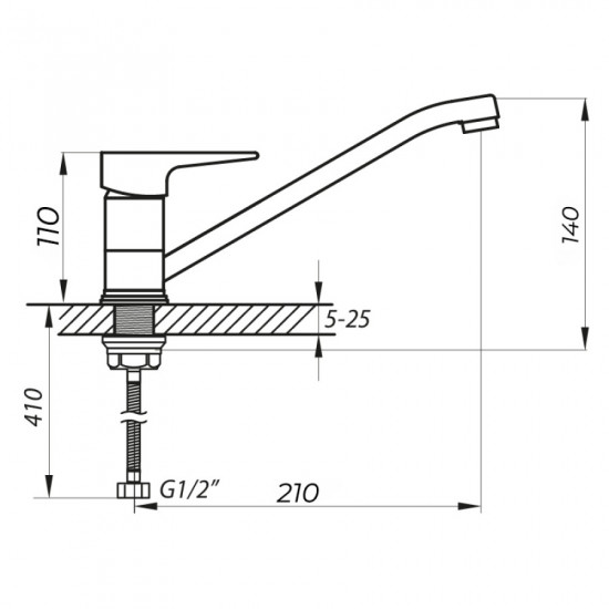 Змішувач для кухні ZERIX SOP4-A 045 (ZX3057)