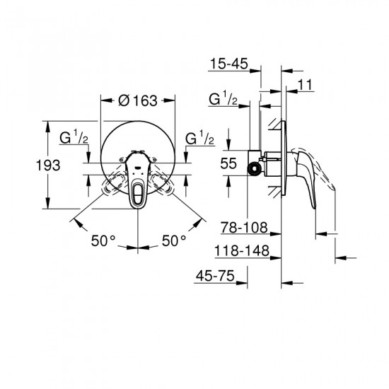 Змішувач для душу Grohe Eurostyle (33635003)