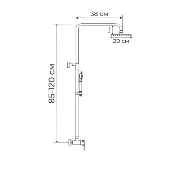 Душова колона із змішувачем Zerix LR72403-2 SUS304 (ZX2991)