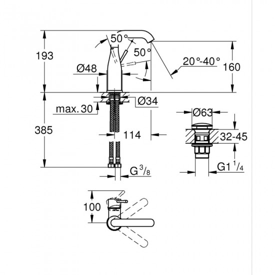 Змішувач для раковини Grohe Essence New (24181001)