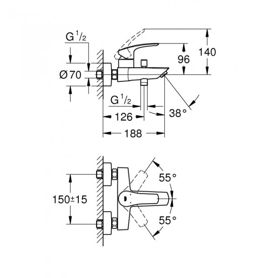 Змішувач для ванни Grohe Eurosmart (333002433)