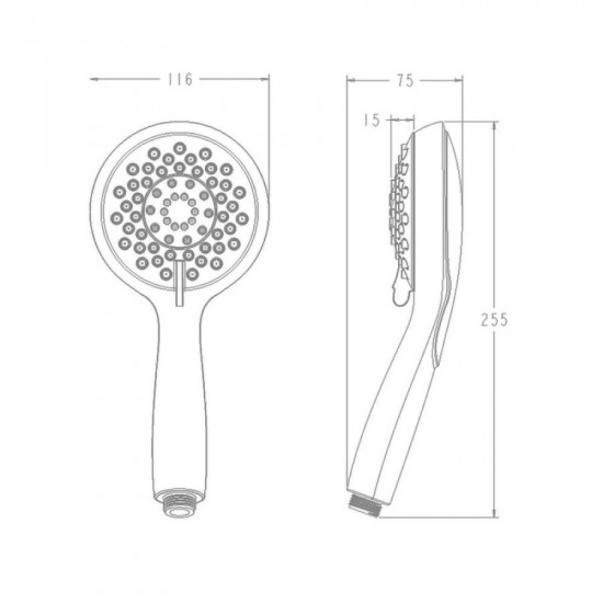Лійка для душу Koer KP-0406-01 3 функції (Колір хром) (KR5410)