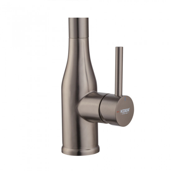 Змішувач для кухні Koer KI-70026-07 з чорним силіконовим виливом (KR5211)