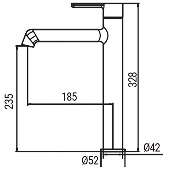 Змішувач для умивальника високий Koer KB-11029-05 Колір чорний (KR5488)