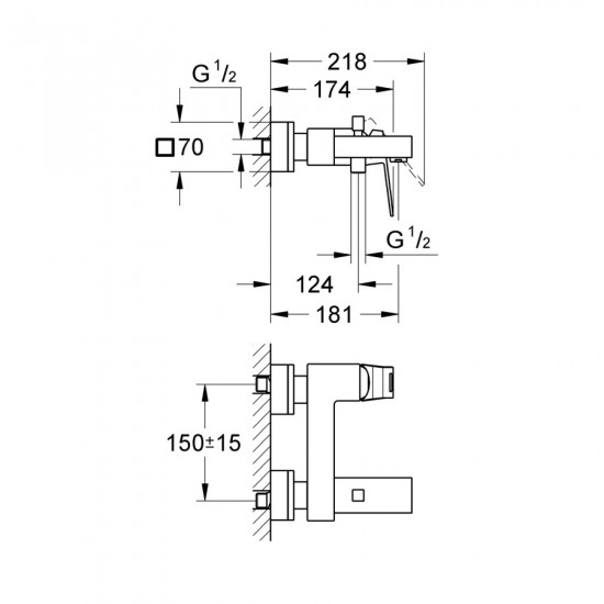 Змішувач для ванни Grohe Eurocube (23140000)
