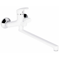 Смеситель для ванной Plamix Afina-006 EURO White (без шланга и лейки) (PM0687)