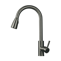 Змішувач для кухні Mixxus SUS-014-B Graphite з висувною лійкою з нерж.сталі (MI6564)