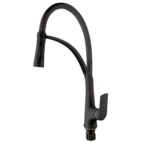 Смеситель для кухни Plamix Lucas-017 SET BLACK REFL.Black с подводом (PM0717)