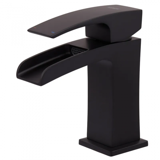 Змішувач для умивальника KOER KB-14007-05 водоспад (Колір чорний) (KR3447)