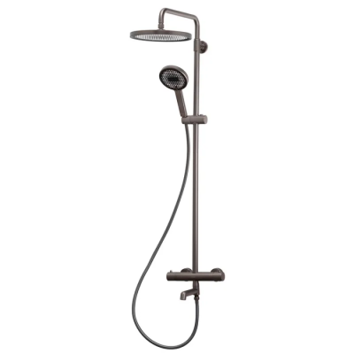 Душова колонна з термостатичним змішувачем Koer KB-57029-07 3 функції, колір графіт (KR5498)