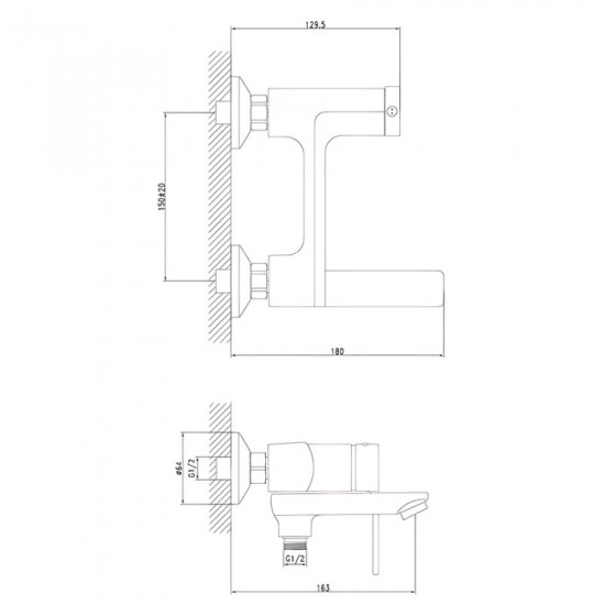 Змішувач для ванни Zerix NEL3-125 (ZX5980)