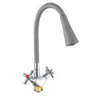 Смеситель для кухни с силиконовым литьем Zerix TLT 722 Reflector Gray (цвет литья серый) (ZX5990)