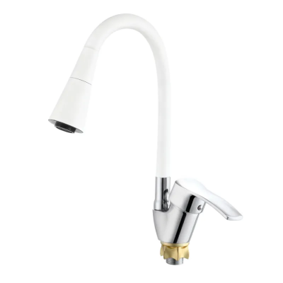 Змішувач для кухні з силіконовим виливом Zerix YUT 279 Reflector White (колір виливу білий) (ZX5988