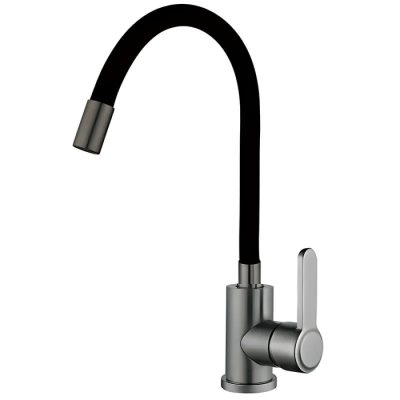 Змішувач для кухні з силіконовим виливом Champion EZA-011 Graphite REFL.Black з нерж.сталі